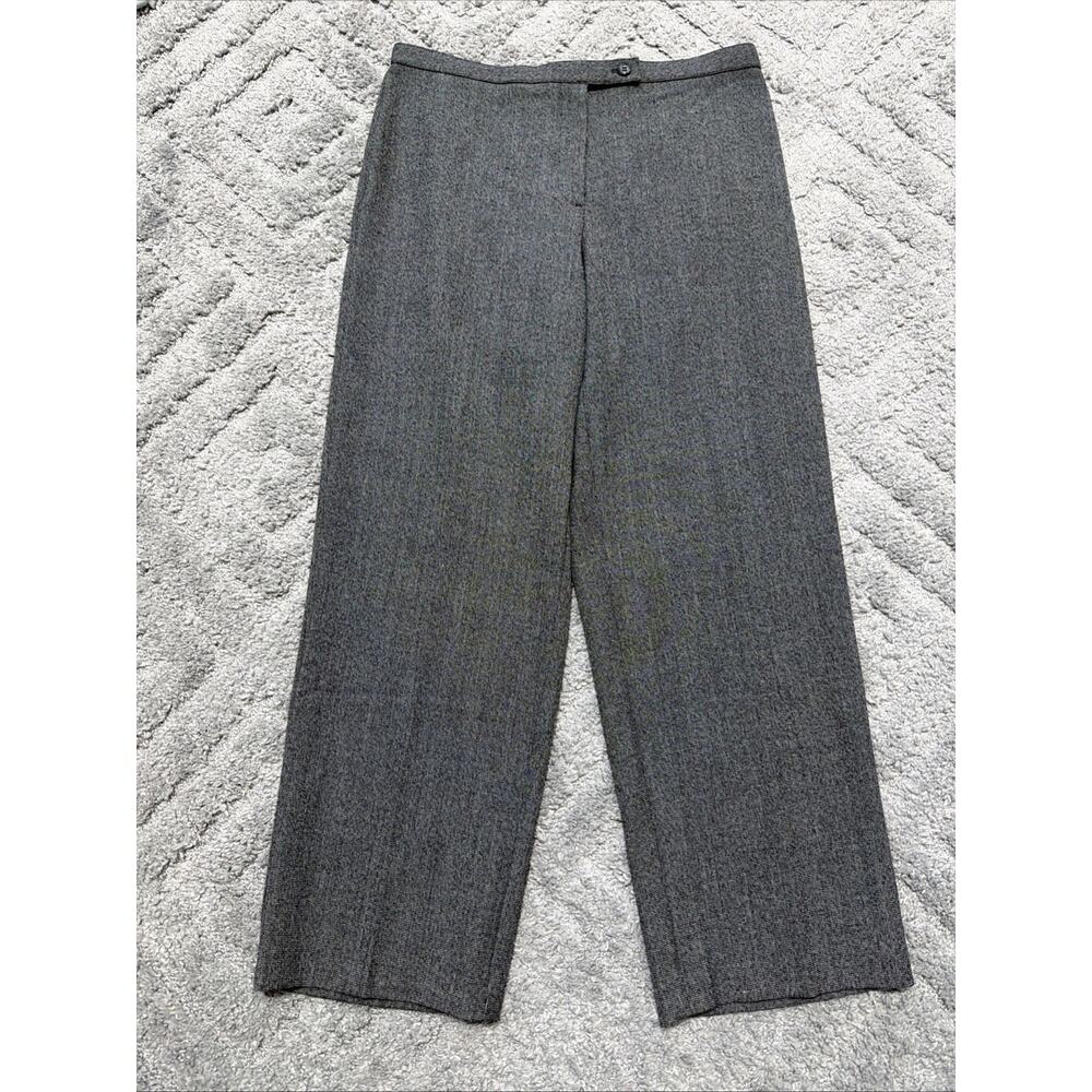 New! JM Collection Women's 12 Petite Essentials Magic Pant Gray Herringbone New
